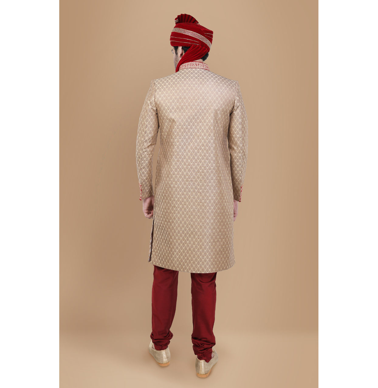 Traditional Beige Sherwani Suit image number 2